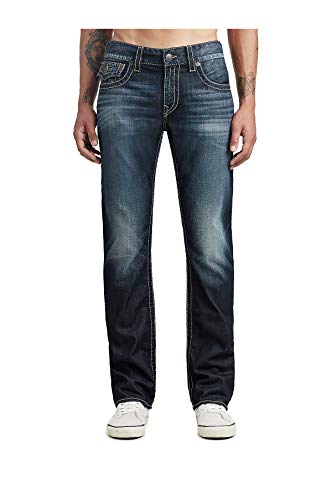 True Religion Men's Ricky Big T Straight Leg Jean with Back Flap Pocket, Dragons Lair, 32