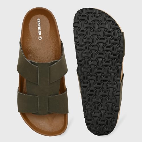 Image of Centrino Men's Berkin-Style Slip-On Sandals | Open Toe Design | Soft PU Footbed | Lightweight & Comfortable | Arch Support | On-Grip Sole | Casual Outdoor Wear (9211)