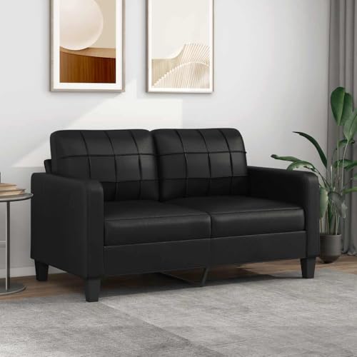 Woonisher Canapé à 2 Places Noir 140 cm Similicuir canapé-lit Double Convertible