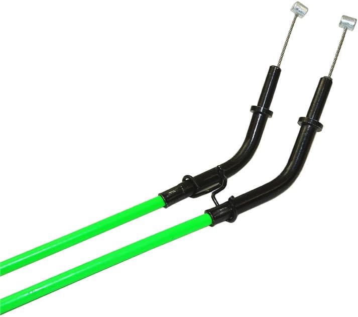 Motorbike 2pcs Throttle Cable Steel Wire Replace Part For Kawasaki Z1000 2010 2011 2012 2013 (Green)
