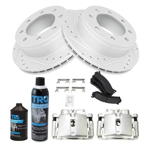 Image of TRQ Performance Rear Brake Pad & Rotor Kit Compatible with 2001-2013 Chevrolet 1999-2013 GMC