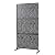 72" H×36" W Metal Privacy Screen - Glitzhome Outdoor Indoor Privacy Screens and Panels with Stand, Metal Fence Panels for Indoor Balcony Garden Backyard, Black- Bamboo Pattern