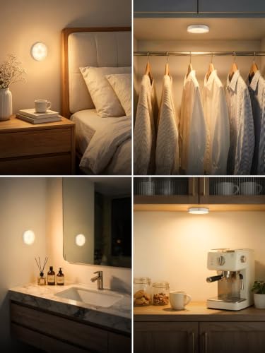WILLED 2 Stück dimmbare Touch-Lampen, 3000 K, wiederaufladbar, batteriebetrieben, für Schrank, Theke, Küche, Schlafzimmer – Ansicht 3