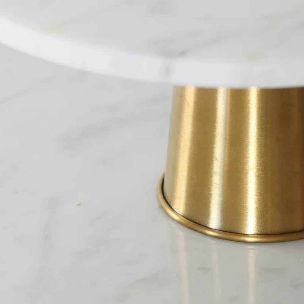 Marble Cake Stand, Dessert Stand Gold Cupcake Stand Western Dessert Decoration Stand for Party, New Year, Christmas, Birthday and Wedding(28cm)