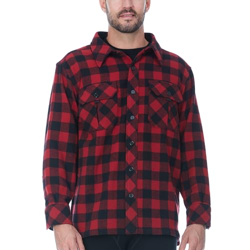 Sportsman Shirt - 80% Wool - Heavyweight Guide Shirt - Hunting Layers - Men's Work Shirt - Jacket - Red Plaid - Medium