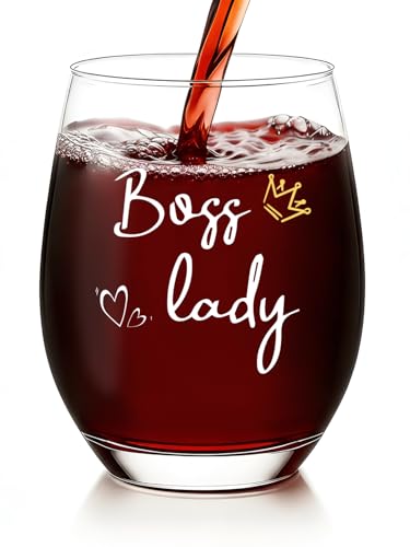 BeBeiZi Geschenke für Boss Lady - Verre à vin pour patron, femme, anniversaire, Noël - Verre à vin à emporter - 520 ml