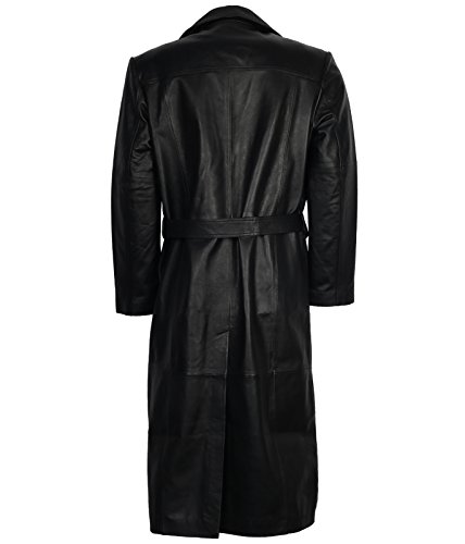 Mens Luxury Elite Class Full Length Sheep Skin Black Leather Coat4