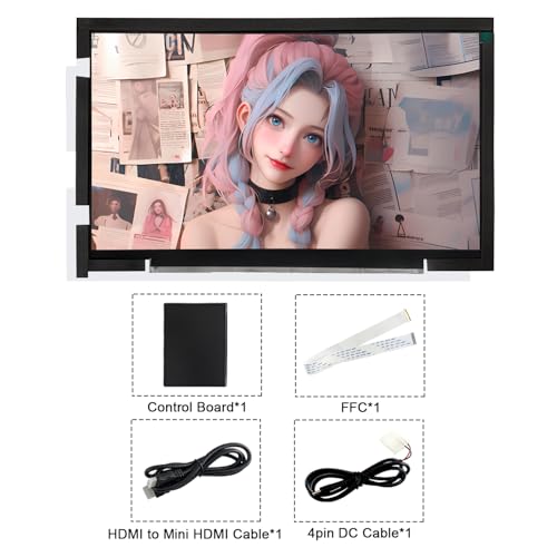 Image of wisecoco 14 Inch LCD Screen for Lian Li O11 Mini PC Case FHD 1920x1080 Laptop Screen Replacement PC Secondary Display HDMI 72% NTSC(White)