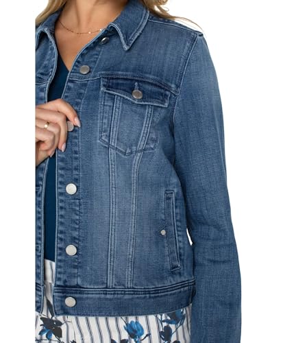 Image of Liverpool Classic Denim Jacket in Stretch Slub Twill