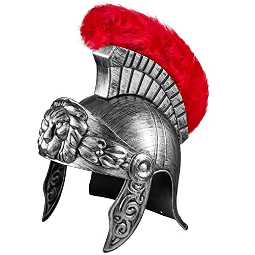 Balinco Römerhelm | Römer Helm Silber | Krieger | Römischer Kämpfer | Roman Gladiator - für Damen & Herren als perfektes Accessoire zum Römerkostüm