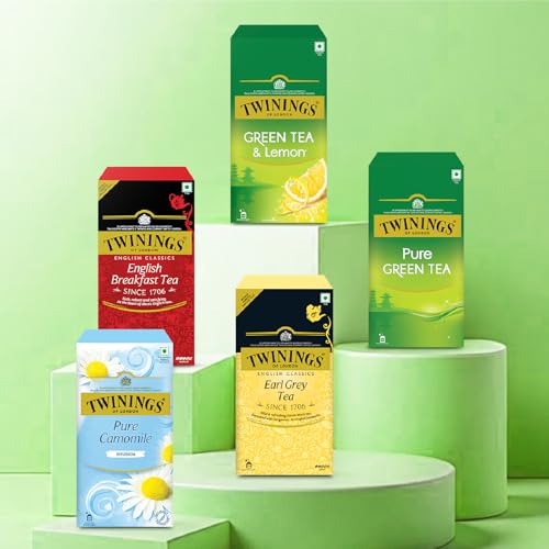 Image of Twinings Green Tea & Lemon, 100 Tea Bags| Pack of 1| Perfectly Balanced & Refreshing Taste| Light, Zesty Lemon Flavour| Low Calorie| Handpicked Leaves| Enjoy a Hot Cup of Tea