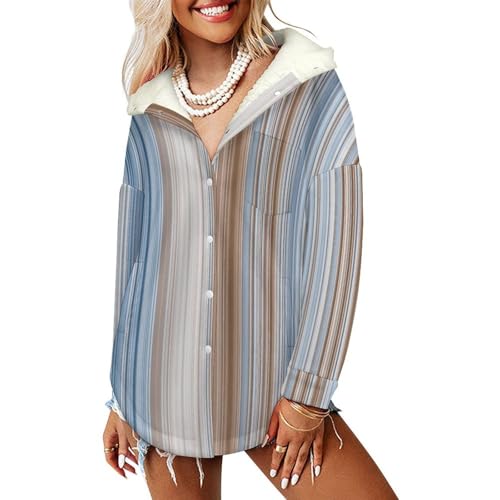 Bande polaires fleece jacket femme coupe oversize à capuche pour un style moderne bleu-gris