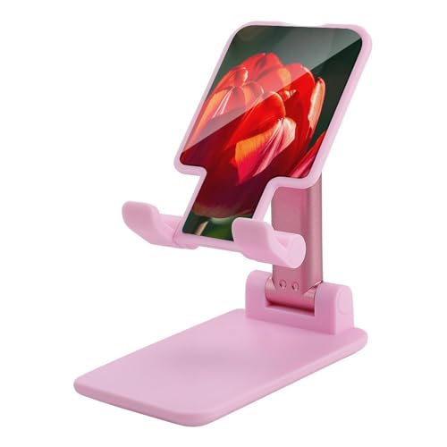 Support de téléphone pliable réglable avec motif fleurs rouges