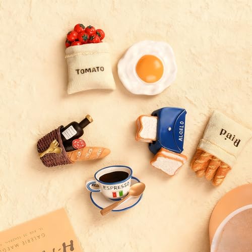 Set de 6 imanes decorativos 3D para refrigerador miniatura 5