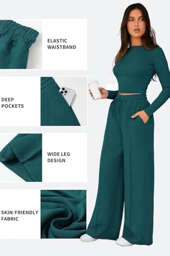 Image of Q - RIOUS Women's Wide Leg Drawstring Relaxed Fit Trouser