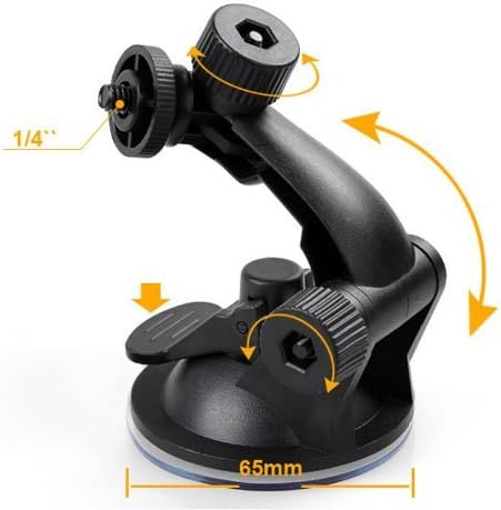 The Accessory Pro Suction Cup Mount compatible with GoPro cameras + Tripod Adapter Mount