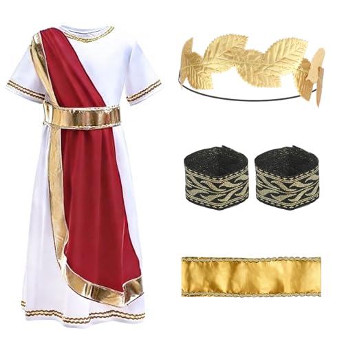 Roman Costume Kids L Ancient Greek Fancy Dress Outfit Boys Age 7 8 9 10