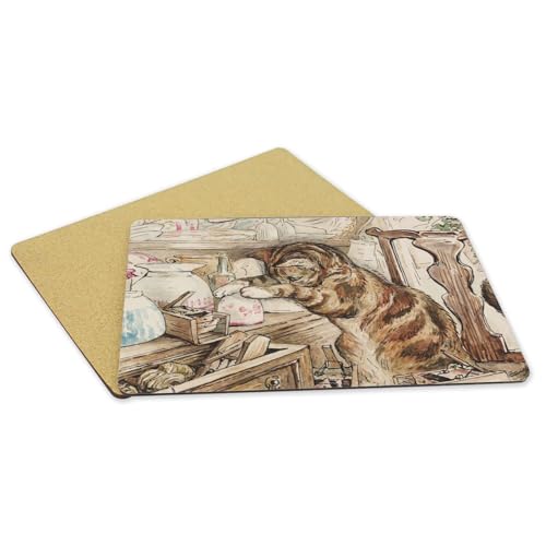 Napperons chatons en liège souple, grand set de table enfant style Beatrix Potter