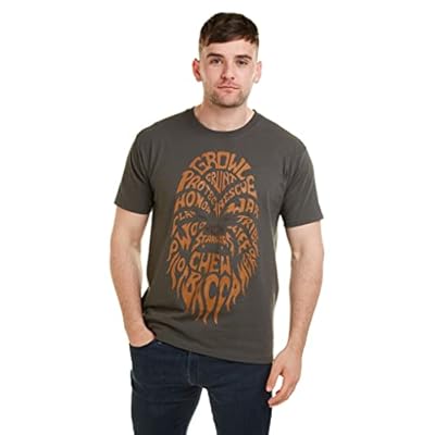 Star Wars Camiseta con Texto de Chewbacca para Hombre, Negra (carbón), Talla L UK | Ya disponible en tu tienda friki favorita! En mundofriki.es!