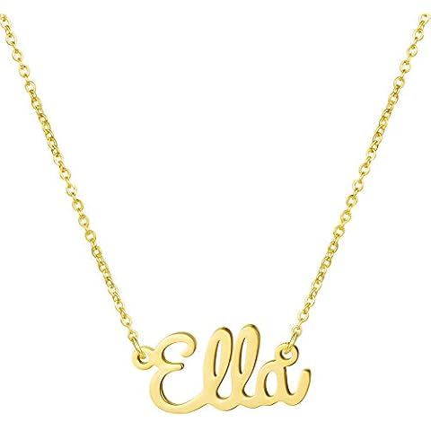 Yiyang Personalized Name Necklace Customize 18K Gold Plated Stainless Steel Jewelry Birthday Gift for Women Ella Cover