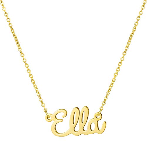 Yiyang Personalized Name Necklace 18K Gold Plated Stainless Steel Pendant Jewelry Birthday Gift for Girls