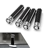 Dogary 4 PCS Car Door Lock Bolt Pin, Tusked Skull-Marked Edged Carbon Fiber Car Door Bolt, Rust-Proof Alloy Handle Knob Cover, Universal Damage-Free Personalized Modification Interior (Black)