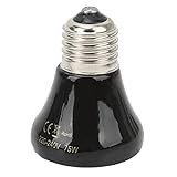 HEEPDD LáMpara de Calor de CeráMica, LáMpara de Calor de CeráMica de ConservacióN de Calor Templado de Reptiles para Lagartos para Cerdos (75W Negro)