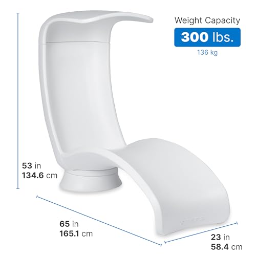 Image of Step2 Mondello Lounger with Removable Shade, Stylish Poolside Lounger, Fade-Resistant, Waterproof Patio Furniture for Sun Shelf, Use in Pools up to 15-Inches of Water, Weighted, White