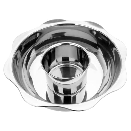 MUELODSIC ステンレス製二味仕切り火鍋 丈夫で錆びにくい 両面使用可能 割式鍋 家用調理器具 食材加熱対応