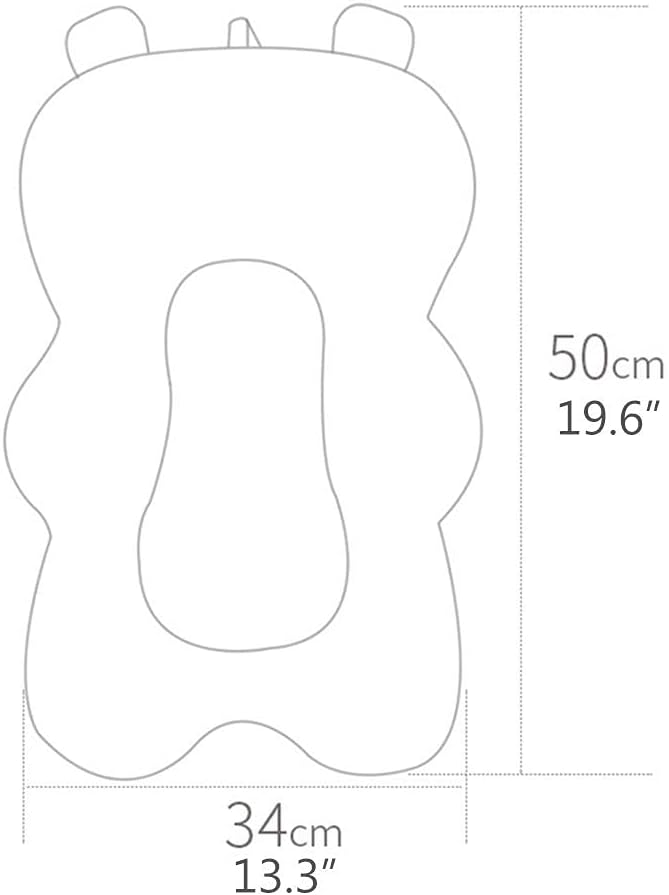Baby Bath Mat, 52 x 34 x 9 cm Baby Shower Cushion with about 20KG Bearing Range, Baby Bath Support Seat Mat, for 0-1 Years Old Newborn (White Panda)