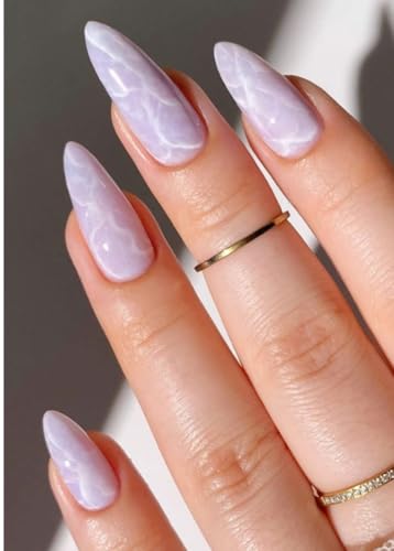 JMEOWIO Uñas de Gel Pegatinas Púrpura Blanco Mármol Pegatinas Uñas Gel Nail Art Stickers Decoración