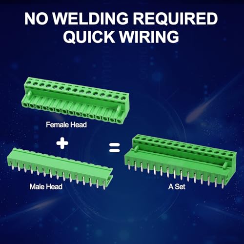 Connecteur bornier PCB vert à angle droit pour montage électronique