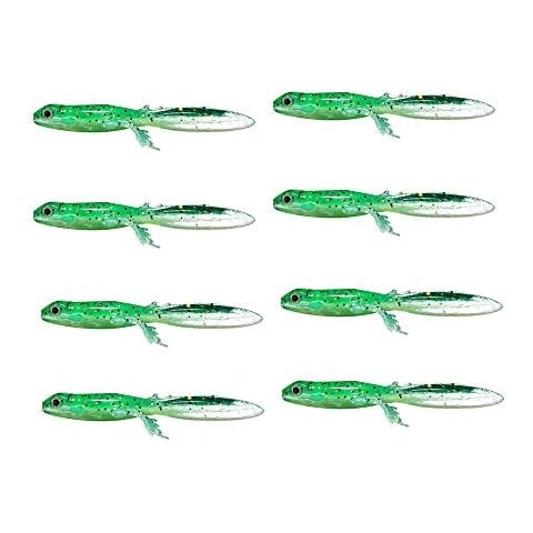 East Rain Glitter Lizard Swimbait Salamander Soft Bait with Long Tail for Bass Fishing (PVC,8cm/3.15in,3.8g/0.13oz.8pcs/Pack 5 Colors Option) Cover