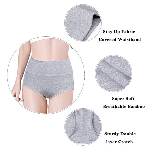 Image of wirarpa Women's Modal Underwear Soft High Waist Briefs Ladies Panties 4 Pack (Regular & Plus Size)