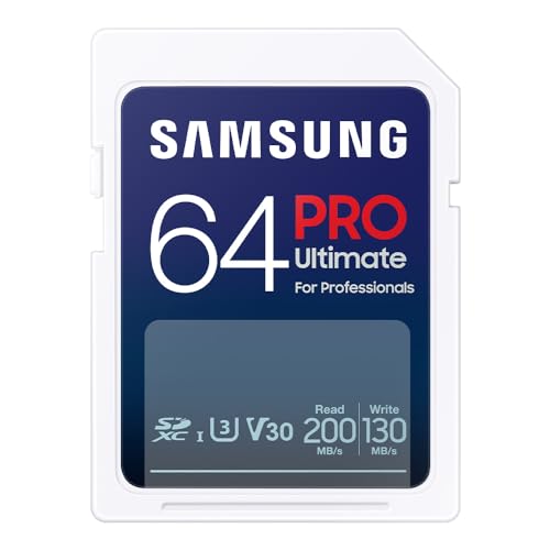 Samsung PRO Ultimate SD-Karte, 64 GB, UHS-I U3, Full HD & 4K UHD, 200 MB/s Lesen, 130 MB/s Schreiben, Speicherkarte für Kamera, PC… – Ansicht 2