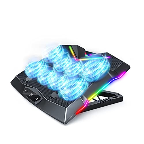 SATNK Gaming Laptop Cooling Pad with 8 Powerful Silent Cooling Fans, RGB Lights Laptop Cooler 12-16 Inch, Laptop Cooling Stand with 5 Adjustable Heights, 3 USB Ports,5ft (1.5m) Extra Long Cable SATNK Gaming Laptop Cooling Pad with 8 Powerful Silent Cooling Fans, RGB Lights Laptop Cooler 12-16 Inch, Laptop Cooling Stand with 5 Adjustable Heights, 3 USB Ports,5ft (1.5m) Extra Long Cable