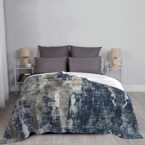 Couverture en flanelle EdWal imprimé abstrait bleu 152x127 cm - 7