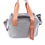 Bolsa termica Porta Alimentos,Enfriamiento,Bolsa Isotermica de Almuerzo Nevera para Frutas,Bebidas,Comidas,con Forro Plastico auslamiento Termico,Genial para Playa,Picnic,Camping..etc (Gris 3)