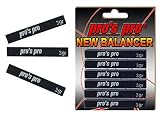 Pack de 6 unidades Pro\'s Pro New Balancer Spro - Tiras de cinta de plomo para raquetas, palos de golf (18 gr), negro