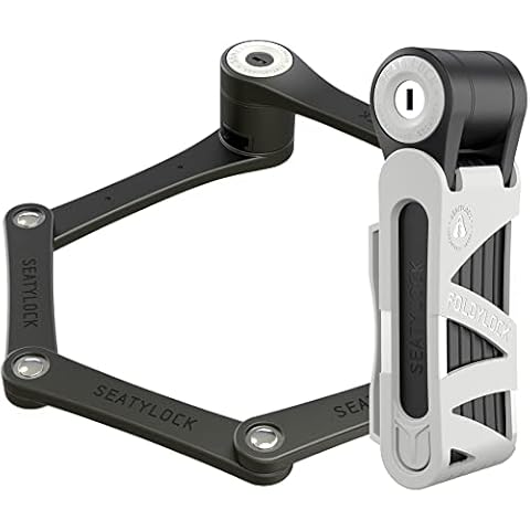 FoldyLock Mini Folding Bike Lock - Patented Lightweight High Security Bicycle Lock - Heavy Duty Anti Theft Smart Secure Guard with Key and Case for Bikes or Scooter - 75 cm Cover