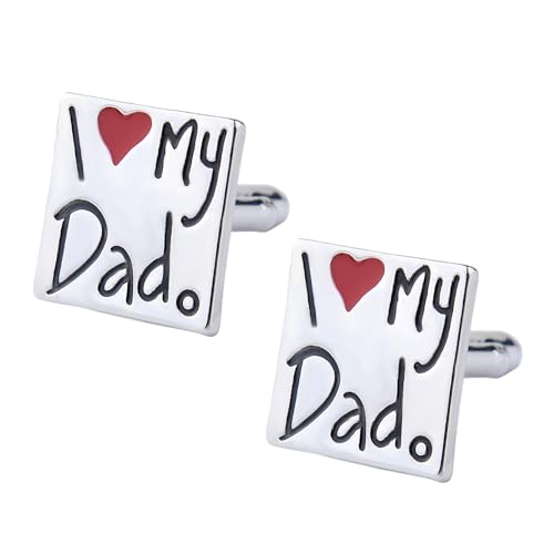 Mancuernillas cuadradas grabadas para papá miniatura 1