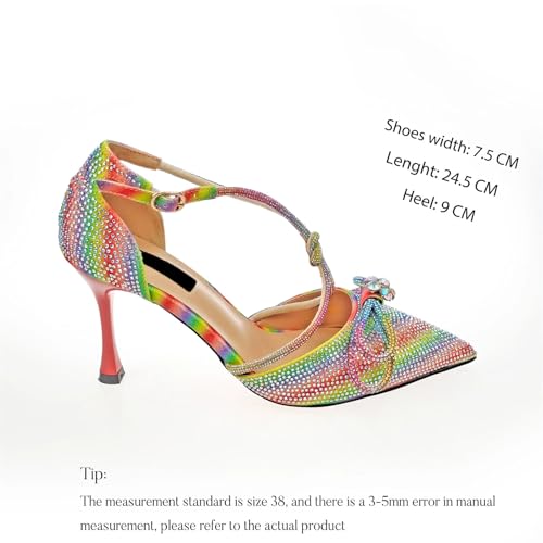 Women's Shoes and Bag for Party Ladies Shoes and Bag Full Diamond Design in Rainbow Color4