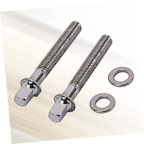 2 piezas de tornillos de montaje para tambores de acero inoxidable con arandelas, sujetadores de tensión duraderos para tarola y bombo para músicos miniatura 6