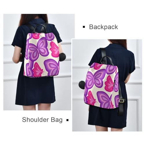 Sac à dos polyvalent violet et rose, idéal pour les sorties urbaines