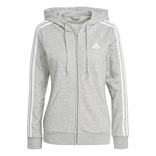 Adidas GL0802 W 3S FT FZ HD Sweatshirt Women's medium Grey Heather/White M