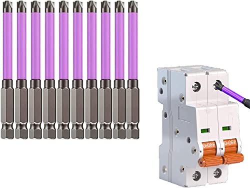 10 Pcs Cross And Slotted Screwdriver Bits For Electricians, 2023 New Magnetic Screwdriver Bit Set Ph2, Precision Slotted Screwdriver Bits,Father'sday Gift #TOP4