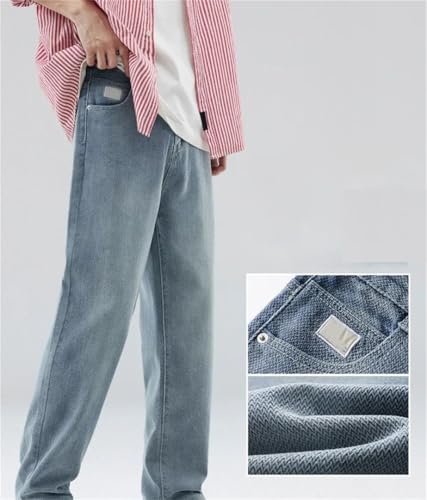 Men's Vintage Baggy Jeans Fashion Fabric Straight Casual Trousers High Waist Personalized Denim Pants2