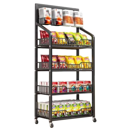 Estante organizador de metal para supermercados y tiendas, perfecto para dulces y aperitivos, diseño duradero para un almacenamiento eficiente