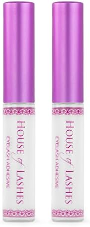 House of Lashes Glue - White Lash Adhesive 2pk- Dries Clear, Latex-Free, Cruelty-Free Product