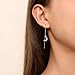 Meissa Silver Threader Chain Dangle Earrings for Women, Hypoallergenic Moon Charm Long Earrings Dainty Chain Earrings, Silver